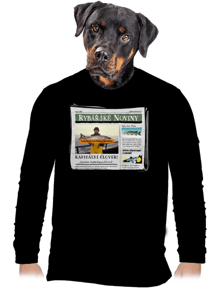 Rybářské noviny pánské dlouhý rukáv Black