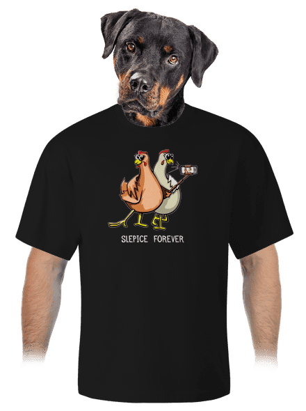 Slepice forever unisex tričko oversized Black