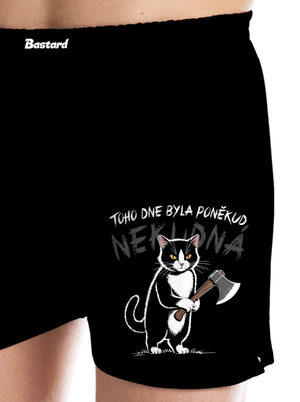 Neklidná kočka pánské trenky Black