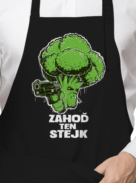 Zahoď ten stejk zástěra Black