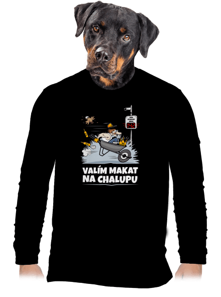 Valím na chalupu pánské dlouhý rukáv Black