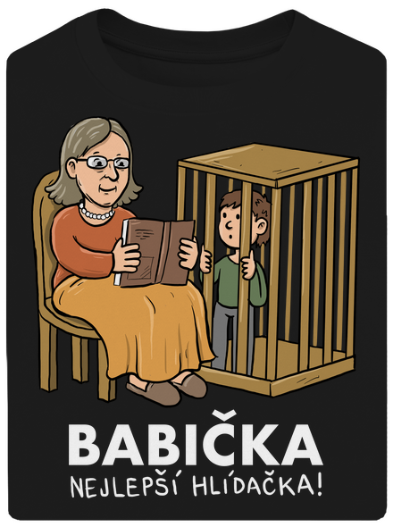 Babička hlídačka unisex tričko oversized Black