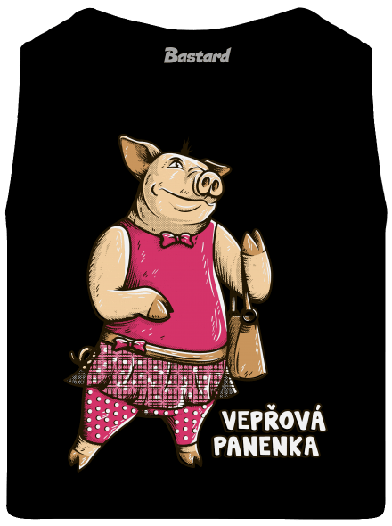 Vepřová panenka pánské tílko Black