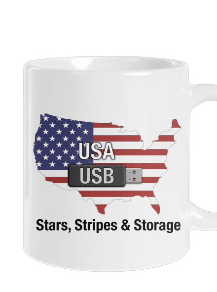 USA a USB klasický hrnek White