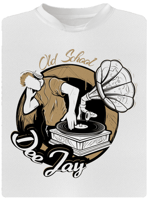 Old School DJ dětské sportovní tričko White