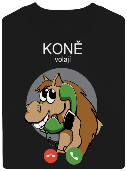 Koně volají unisex mikina bez kapuce Black