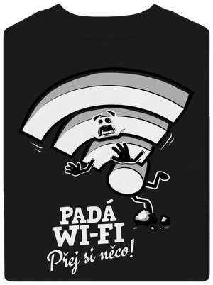 Padá wi-fi unisex mikina bez kapuce Black