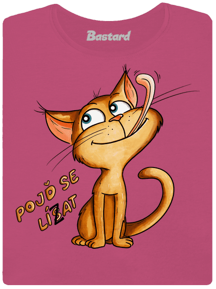 Pojď se lísat dámské tričko s lemem Magenta