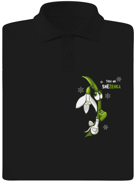 Sněženka a Tulipán pánská polokošile Black