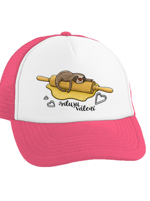 Miluju válení kšiltovka truckerka Fluorescent Pink cap