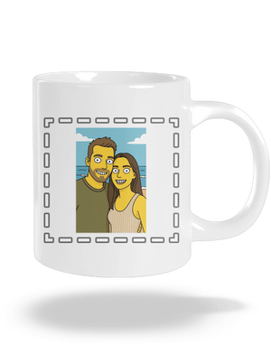 Simpsonovi z vlastní fotky velký hrnek White