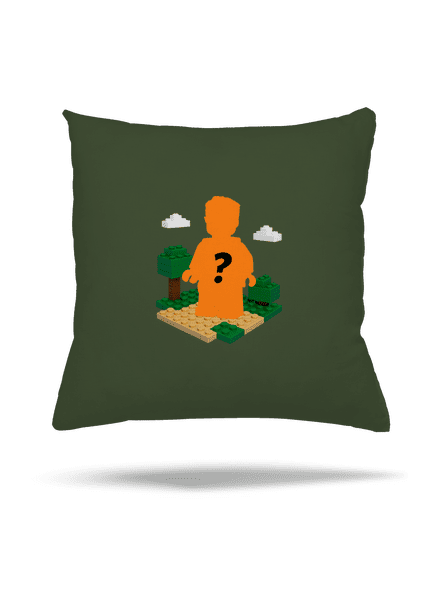 Lego postava z vlastní fotky polštář Olive Green
