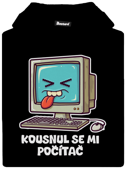 Kousnul se mi počítač dětská mikina klokanka Black