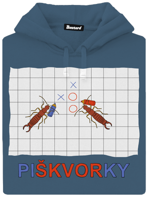 Škvoří piškvorky dámská mikina klokanka Denim