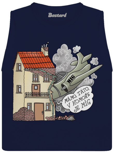V komoře je MiG dámské tílko volné Navy