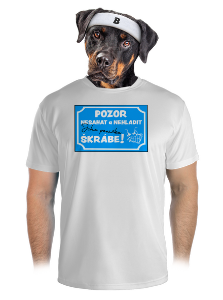 Pozor, nesahat pánské sportovní tričko White