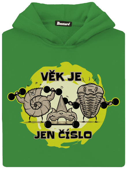 Věk je jen číslo dětská mikina klokanka Kelly Green AWD