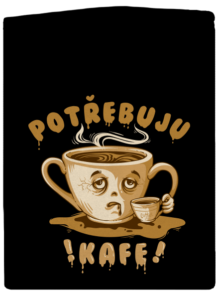 Potřebuju kafe pánská mikina na zip Black