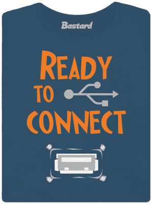 USB připojení dámské tričko premium Petrol Blue