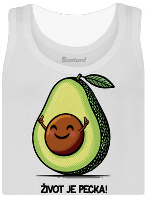 Život je pecka dámské tílko klasické White