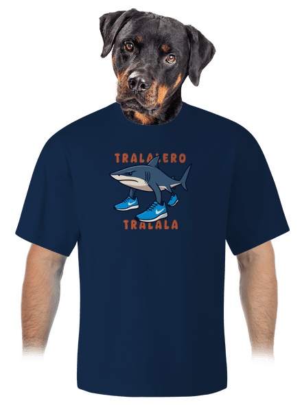 Tralalero Tralala – Italian Brainrot unisex tričko oversized Midnight Blue