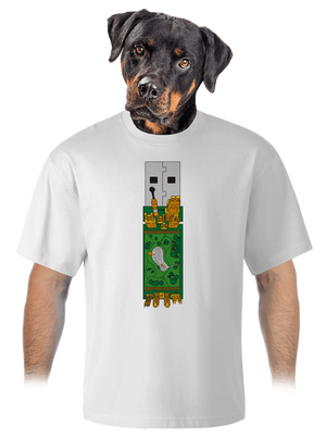 USB city unisex tričko oversized White