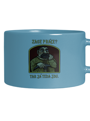 Zase práce? hrnek makronka Blue Macaron