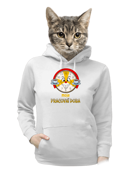 Pracovní doba dámská mikina klokanka White