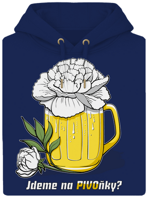 Pivoňky unisex mikina premium Navy