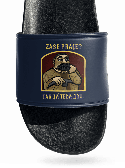Zase práce? pantofle Navy