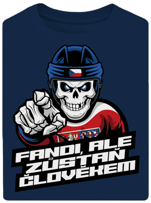 Fandi, ale zůstaň člověkem unisex tričko oversized Midnight Blue