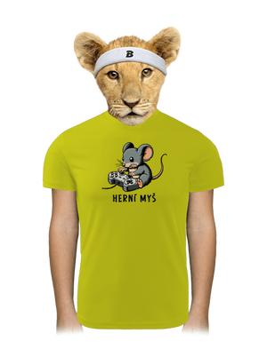 Herní myš dětské sportovní tričko Neon Yellow