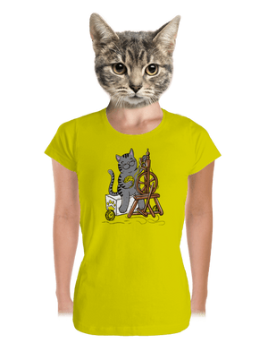 Kočka přede dámské tričko premium Lemon