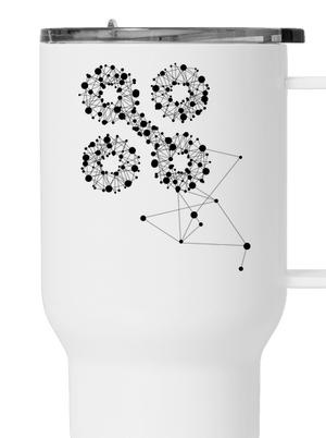 NYX Síť 15 let – černý potisk termohrnek White