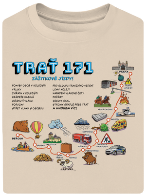 Trať 171 unisex tričko oversized Almond