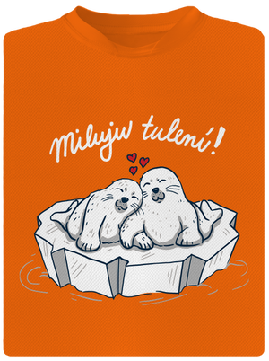 Miluju tulení dětské sportovní tričko Neon Orange