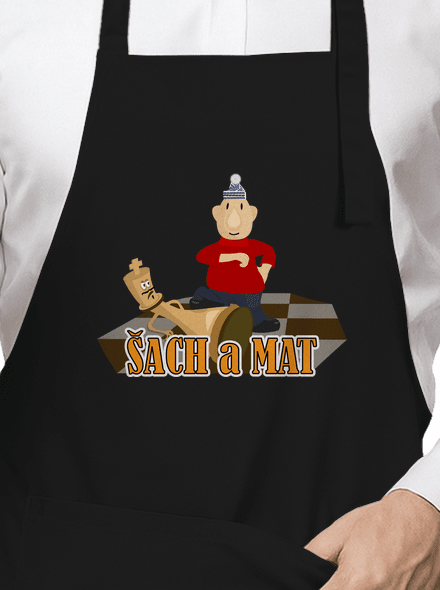Šach a Mat zástěra Black