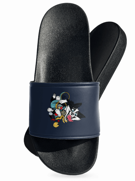Border kolie pantofle Navy