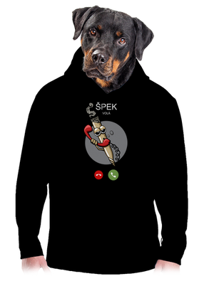 Špek volá pánská mikina klokanka Black