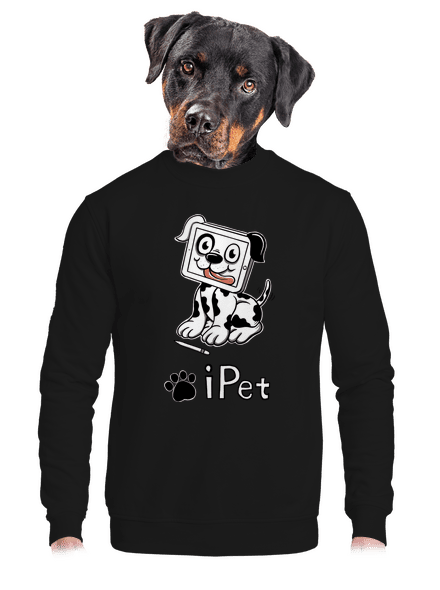 iPet unisex mikina bez kapuce Black