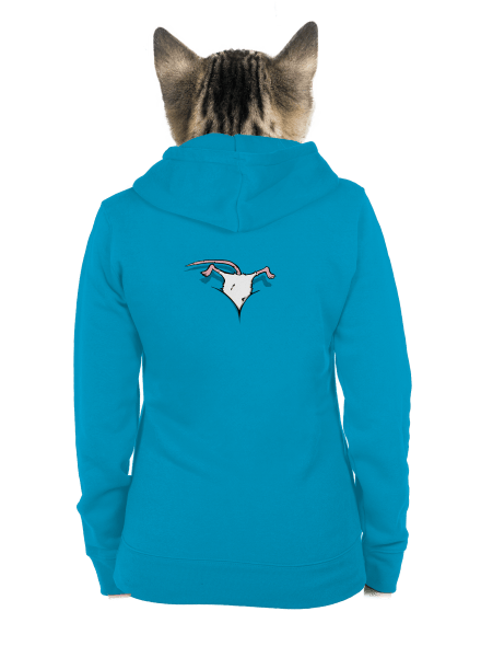 Myš ve výstřihu dámská mikina na zip Blue Atol