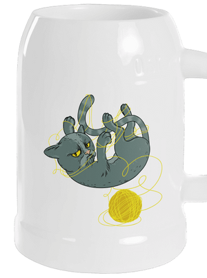 Nevrlý kocour půllitr White