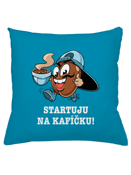 Startuju na kafíčku polštář Blue Turquoise