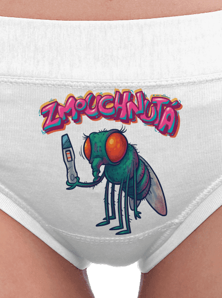 Zmouchnutá dámské kalhotky White