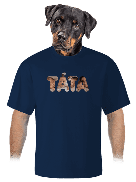 Nápis táta z vlastních fotek unisex tričko oversized Midnight Blue