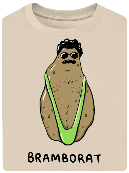 Bramborat unisex tričko oversized Almond