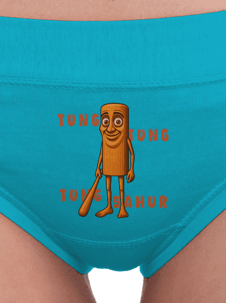 Tung Tung Tung Sahur – Italian Brainrot dámské kalhotky Turquoise