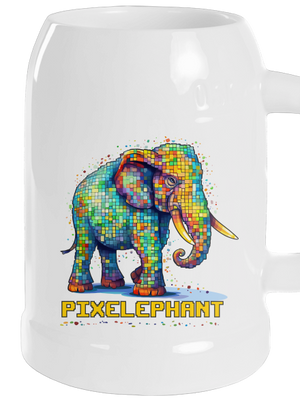 Pixelephant půllitr White