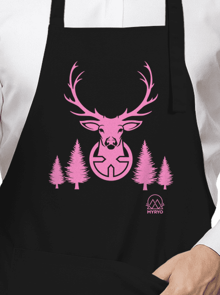 Jelen růžový zástěra Black
