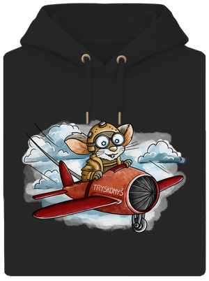 Tryskomyš unisex mikina premium Dark Black